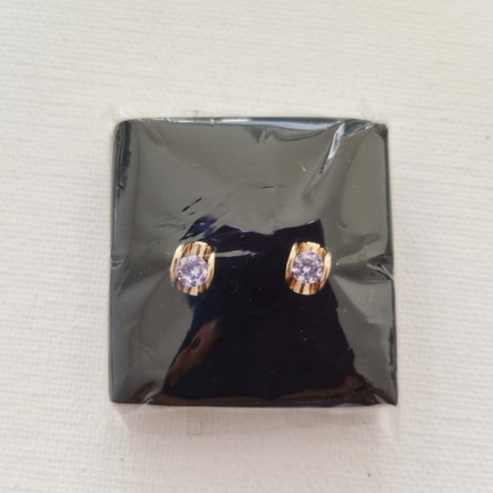 4/$25 Light Purple Crystal Stud Earrings